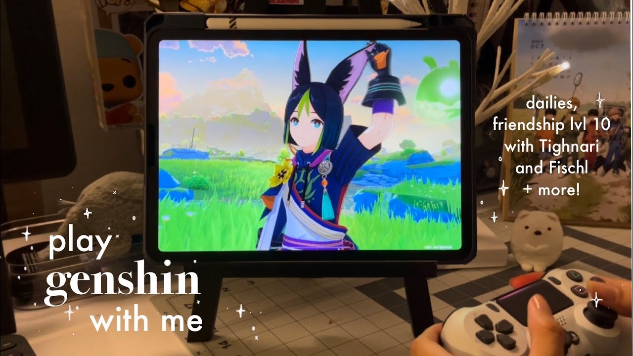 🪴 playing genshin impact || 40 minutes of gameplay on ipad with controller (jp dub)