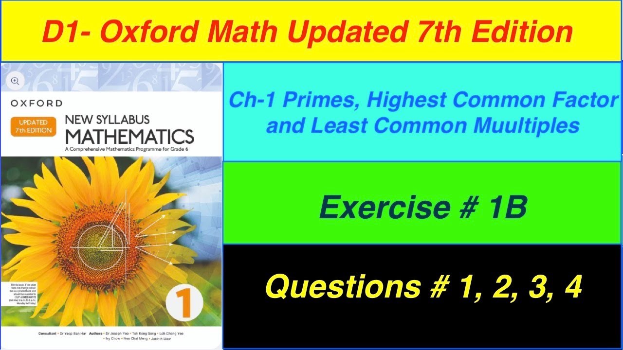 D1 Math Exercise 1B Updated  7th edition | D1 Exercise 1B  question- 1, 2, 3, 4 | Full Solution