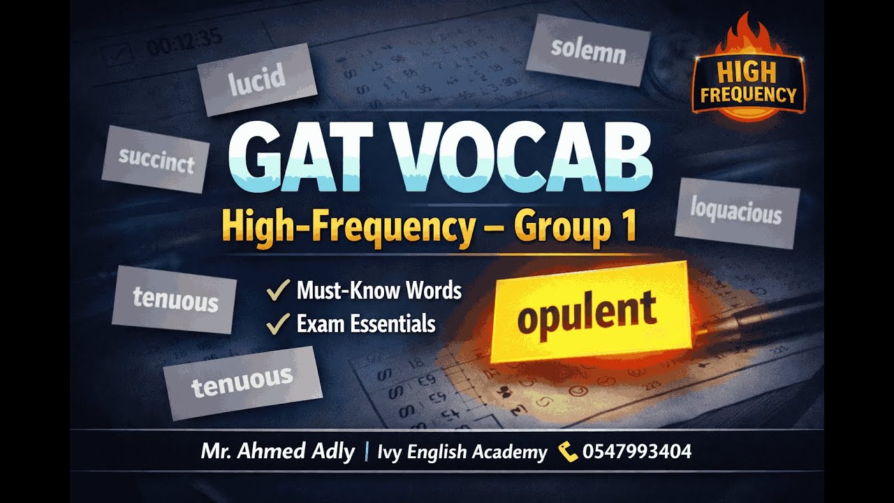 GAT High-Frequency Vocabulary – Group 1 | Ivy English Academy