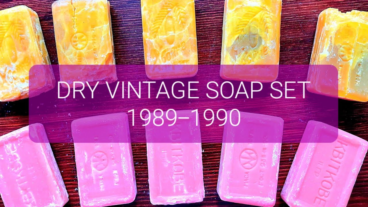 ASMR soap cutting - Vintage 1989-1990 set of soaps