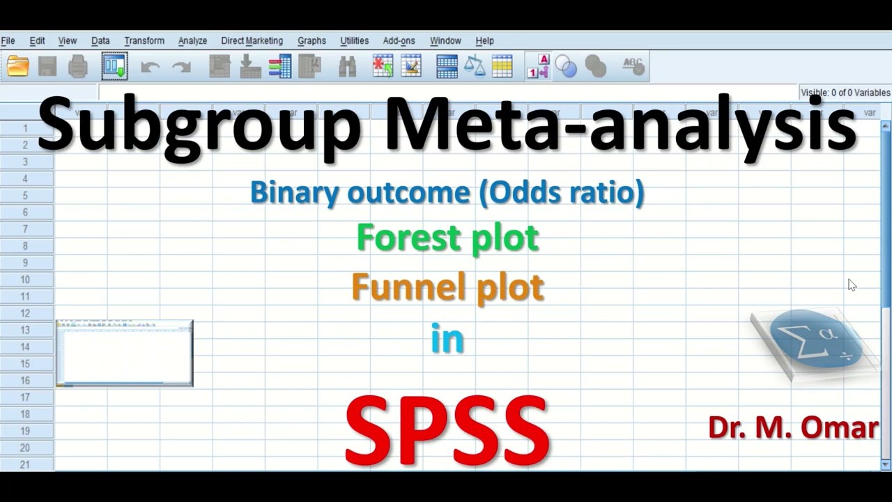 Subgroup meta analysis binary outcome odds ratio forest plot funnel plot in SPSS