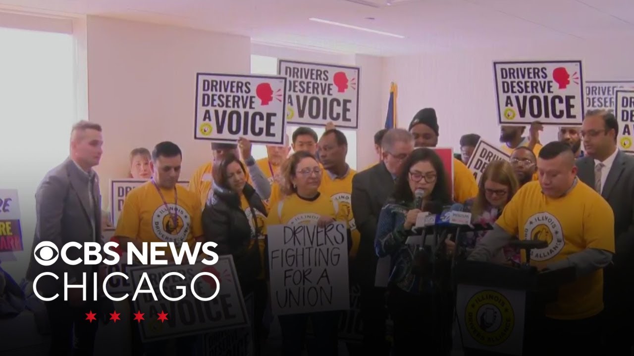 Illinois rideshare drivers push for union rights