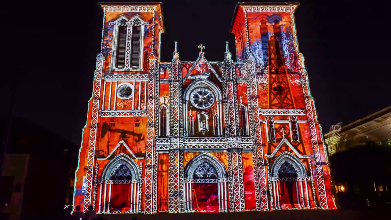 San Fernando Cathedral Projection mapping show in San Antonio, Texas