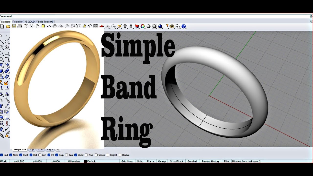 Rhino 5 Software ||CAD|| #BandRing #3d #dimonads