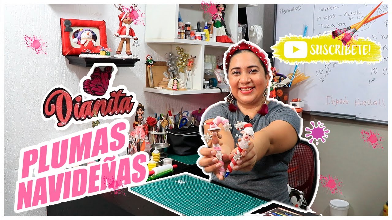 Plumas Navideñas l pasta flexible l dianita martinez