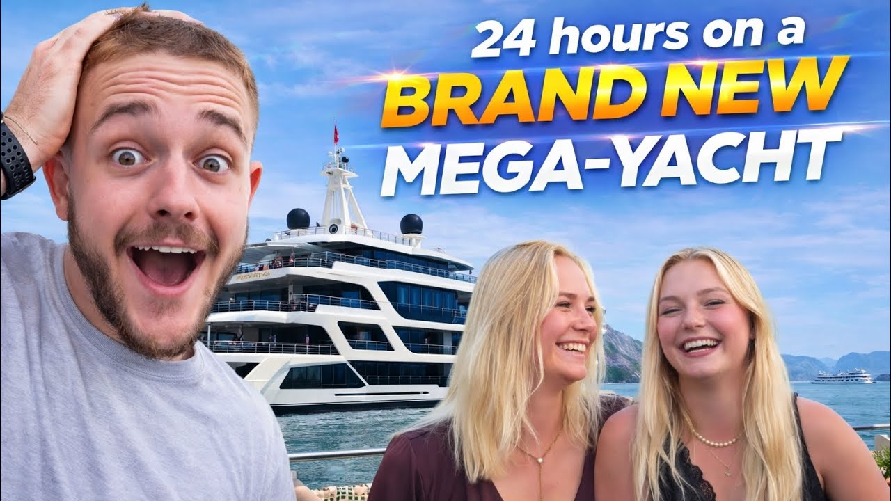 24 Hours on a BRAND NEW MEGA-YACHT 🇻🇳 (HA LONG BAY VIETNAM)