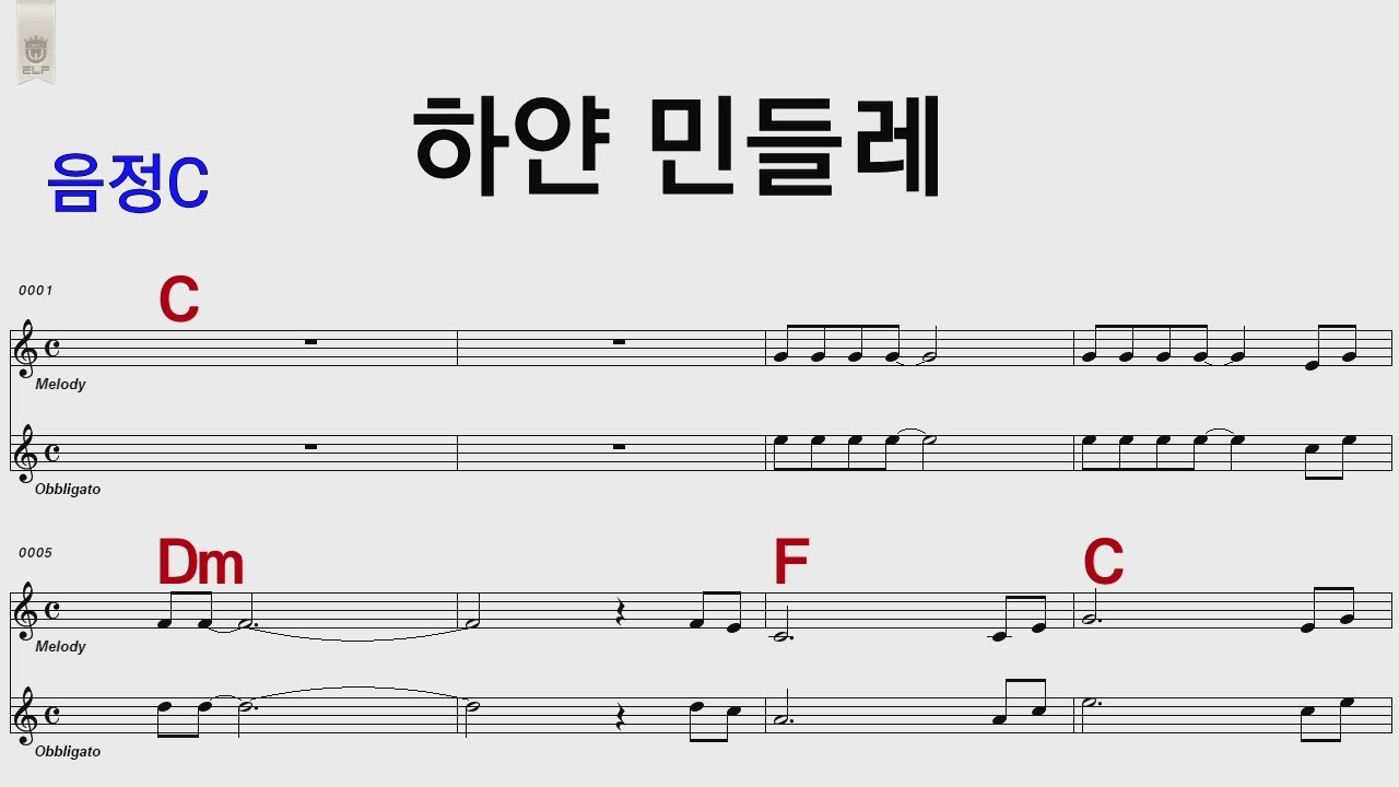 하얀 민들레 진미령 C코드/통기타 카포영상