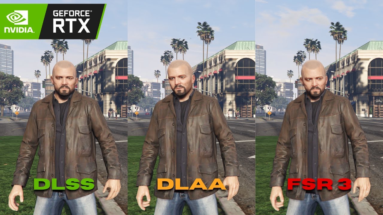 Grand Theft Auto V Eenhanced | DLSS vs DLAA vs FSR 3 Upscaling & Anti-Aliasing Comparison
