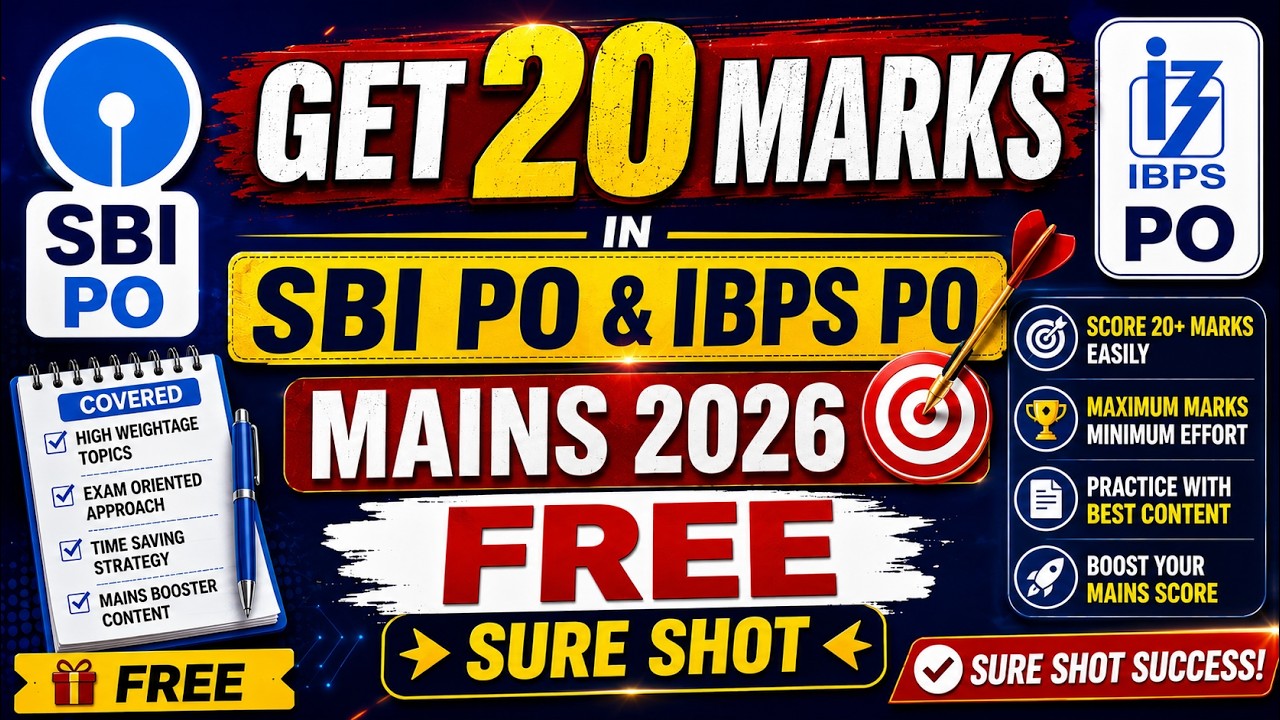 🔥 GET 20 MARKS WITHOUT STRESS IN IBPS & SBI PO MAINS 2026! 😱🔥