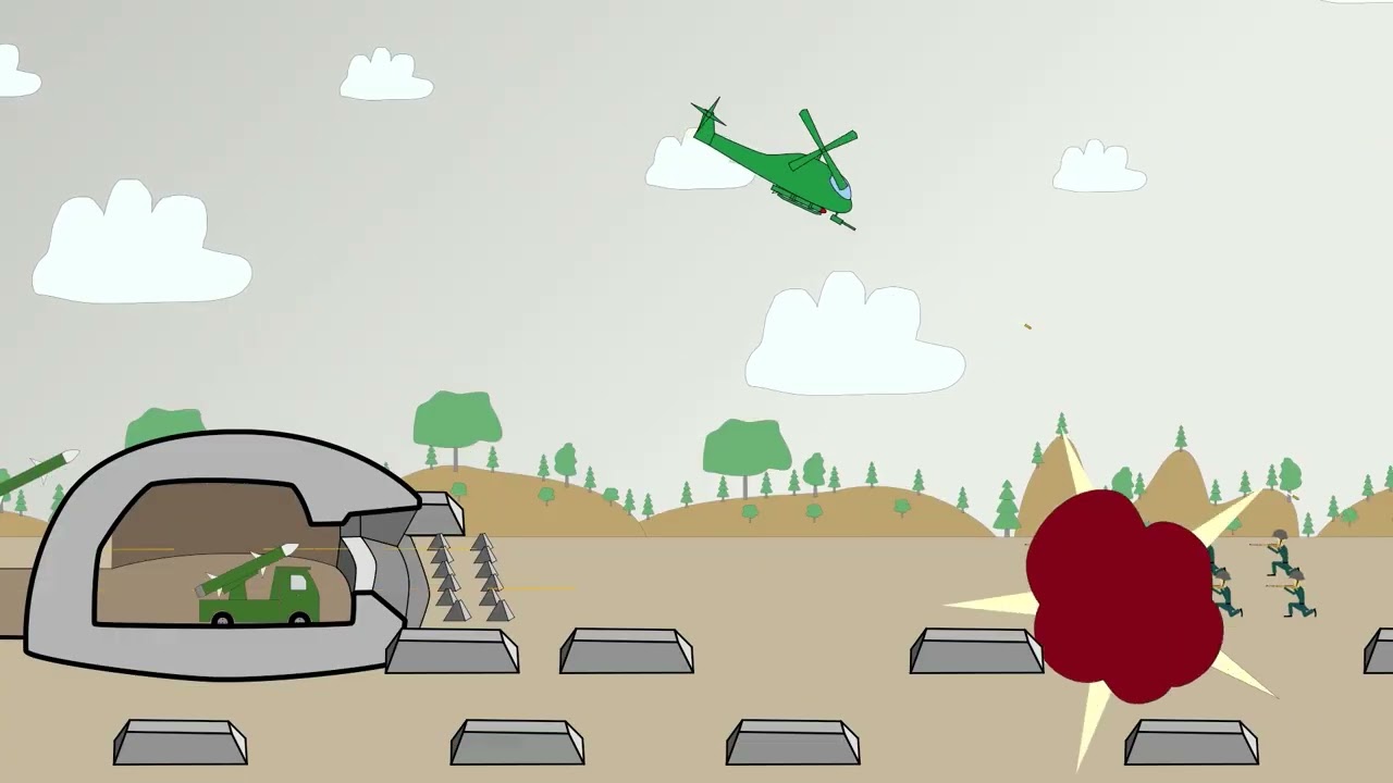 rocket launchers and helicopters defended bunkers against the attack of German Mauser 98k rifle
