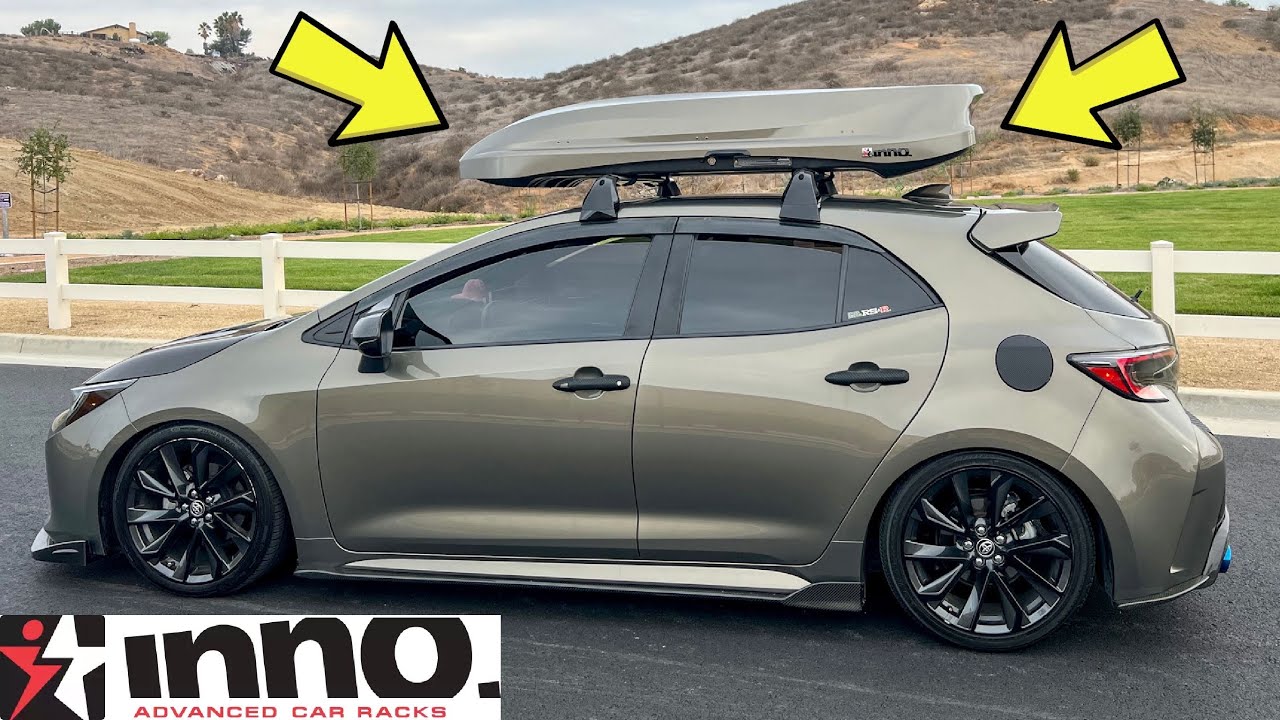 КАК УСТАНОВИТЬ БАГАЖНИКИ НА КРЫШУ И ГРУЗОВОЙ БОКС INNO WEDGE PLUS НА TOYOTA COROLLA HATCHBACK 201...