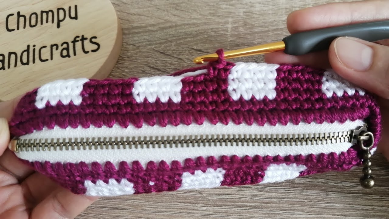 Super Easy Crochet Purse Bag With Zipper​ 🔥Step by Step 🔥🔥 Checkered​ Pattern🔥🔥🔥