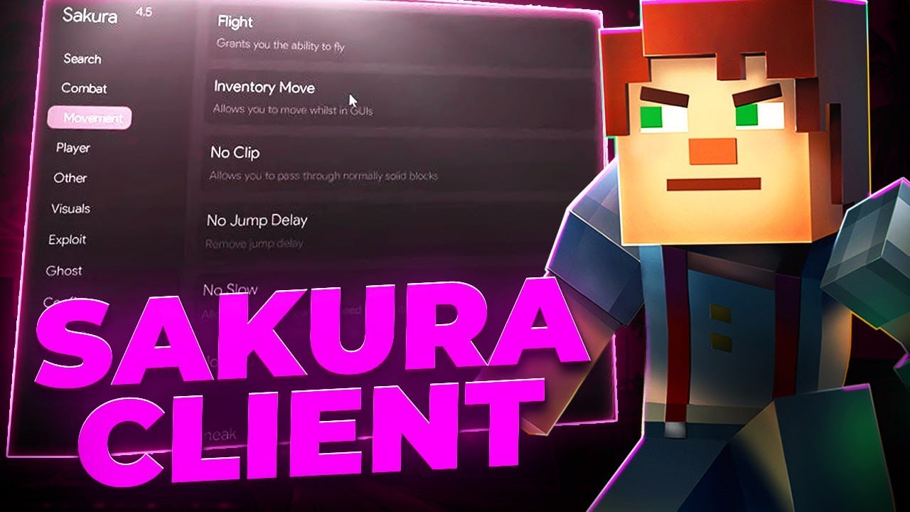 [NEW CHEAT] Best Minecraft Sakura Client | KillAura & Scaffold & Fly & ESP | Bypass Byfron
