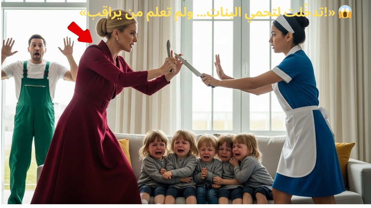 «مليونير متنكّر شاهد المُرَبّية تحمي بناته من زوجته… فكانت الصدمة!» 😱