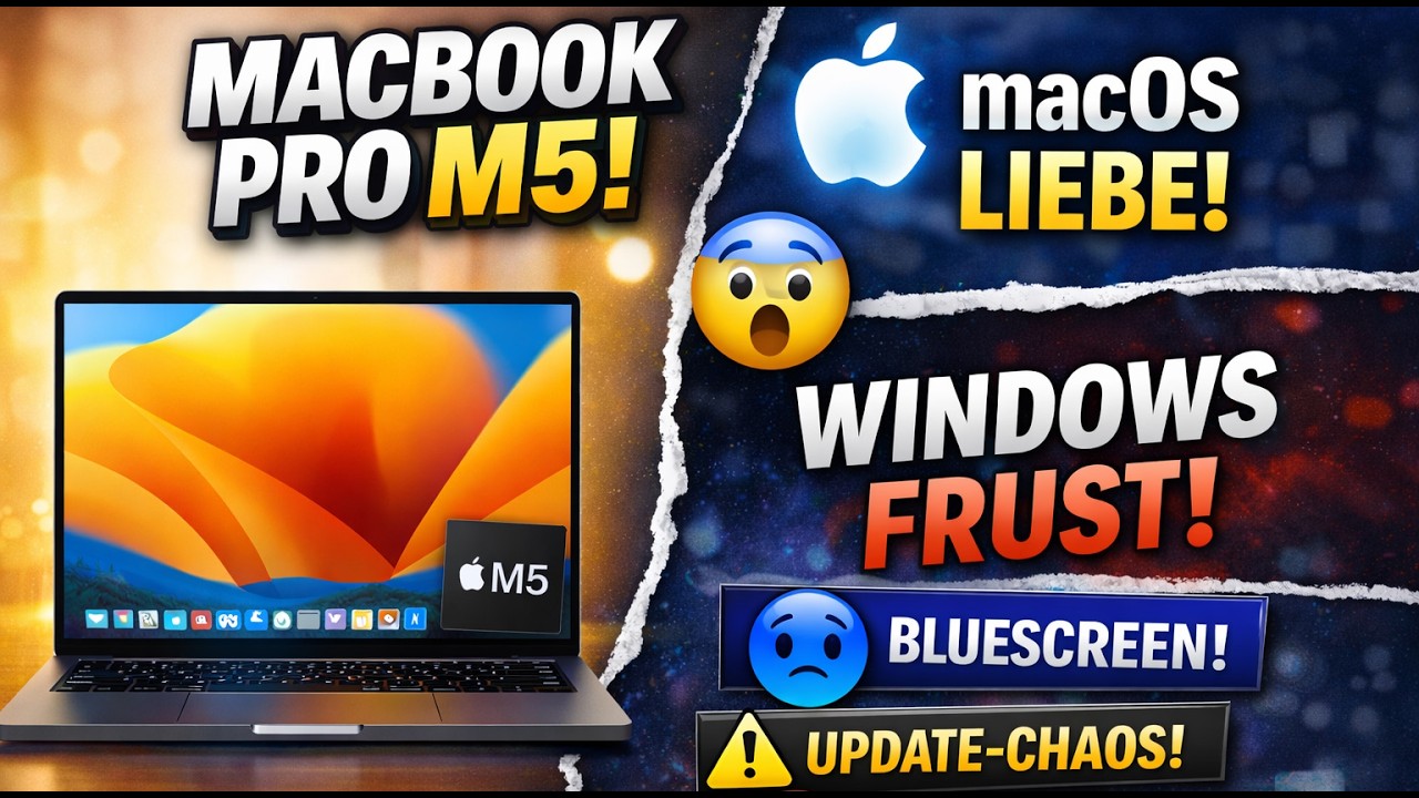 🔥 MacBook Pro M5 – Mein erster Eindruck! macOS begeistert mich 😳 (Windows Vergleich & Probleme)
