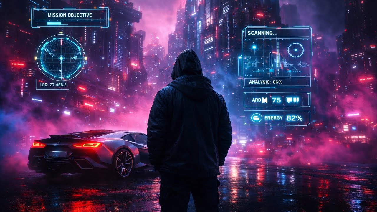 Cyberpunk Ambient Music for Deep Focus | Futuristic City Night | Modern Background Mix