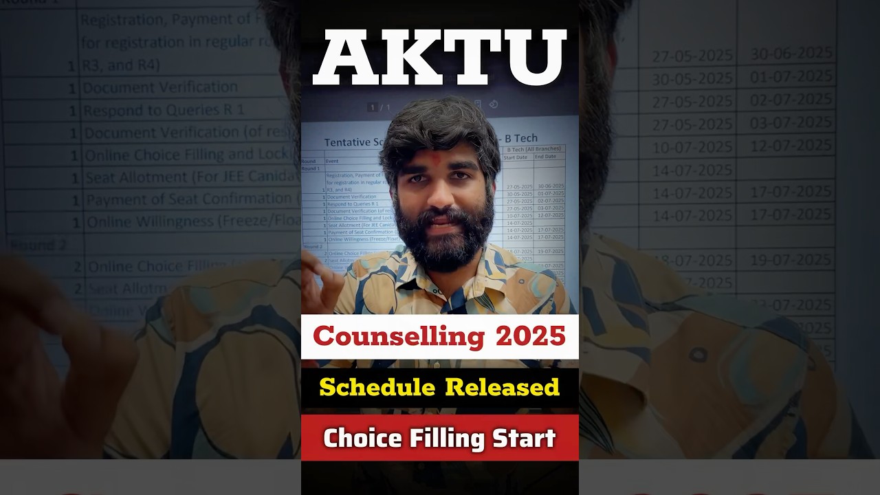 AKTU Counselling Schedule OUT RULE Changes✅ Choice Filling|UPTU Counselling 2025 Schedule|UPTAC 2025