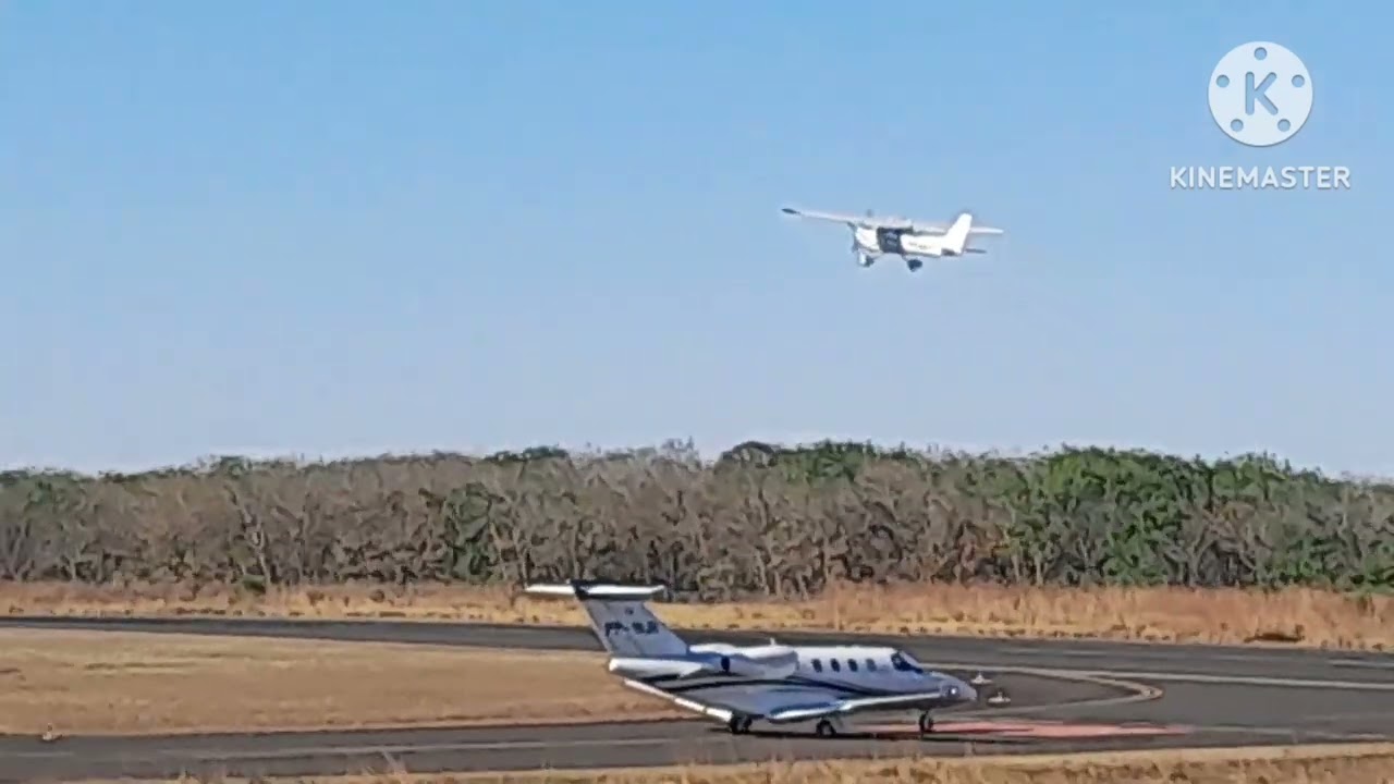 Tarde movimentada no aeroporto de Marília