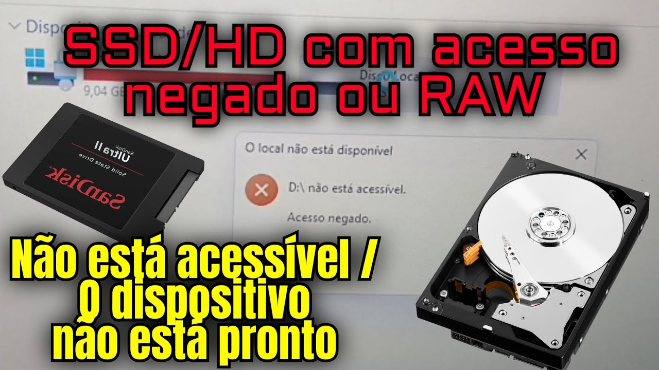 SSD não está acessível / O dispositivo não está pronto / Acesso Negado - SSD ficou RAW