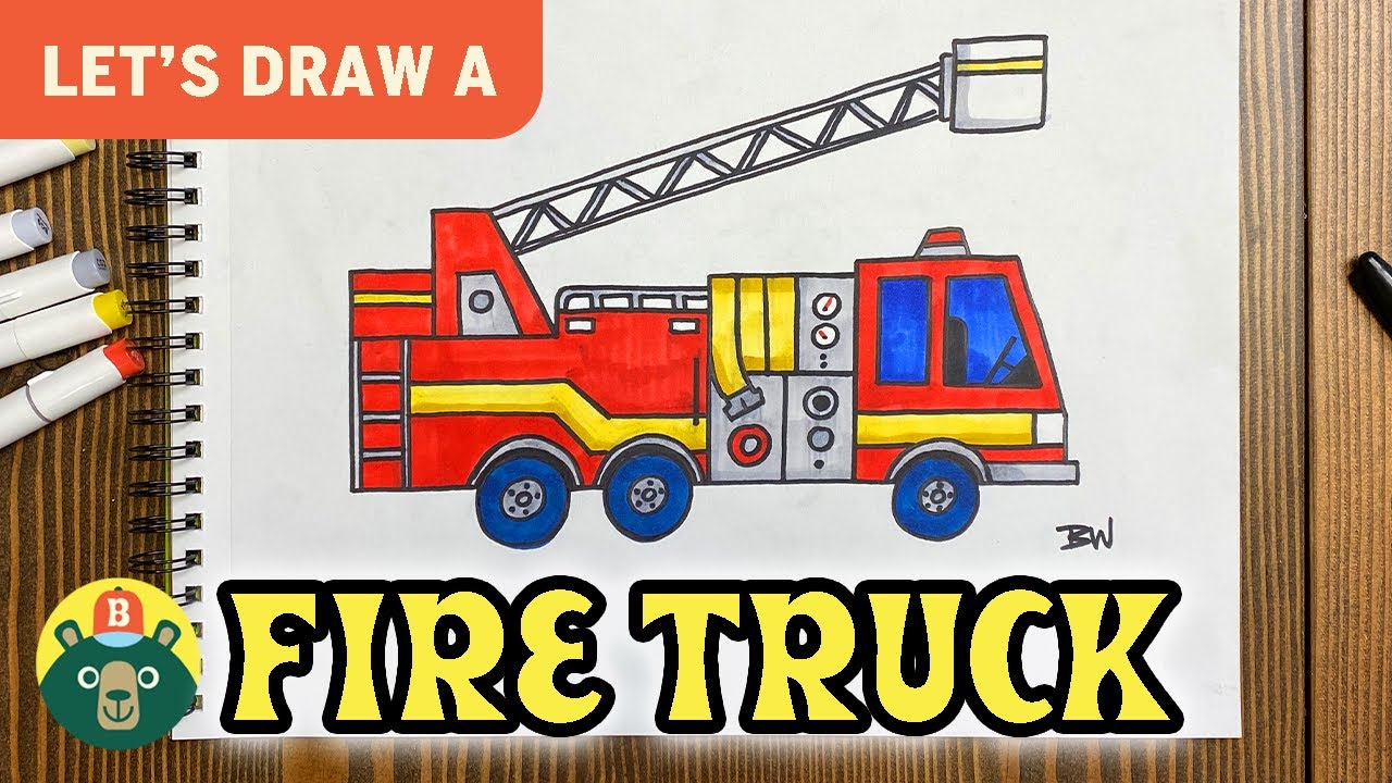 How to draw a FIRE TRUCK! - [Episode 124]