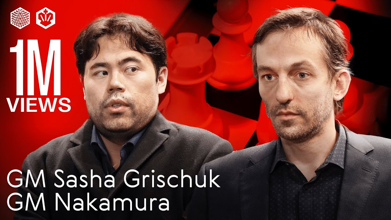 Sasha Grischuk calculates three lines in his head while Nakamura listens