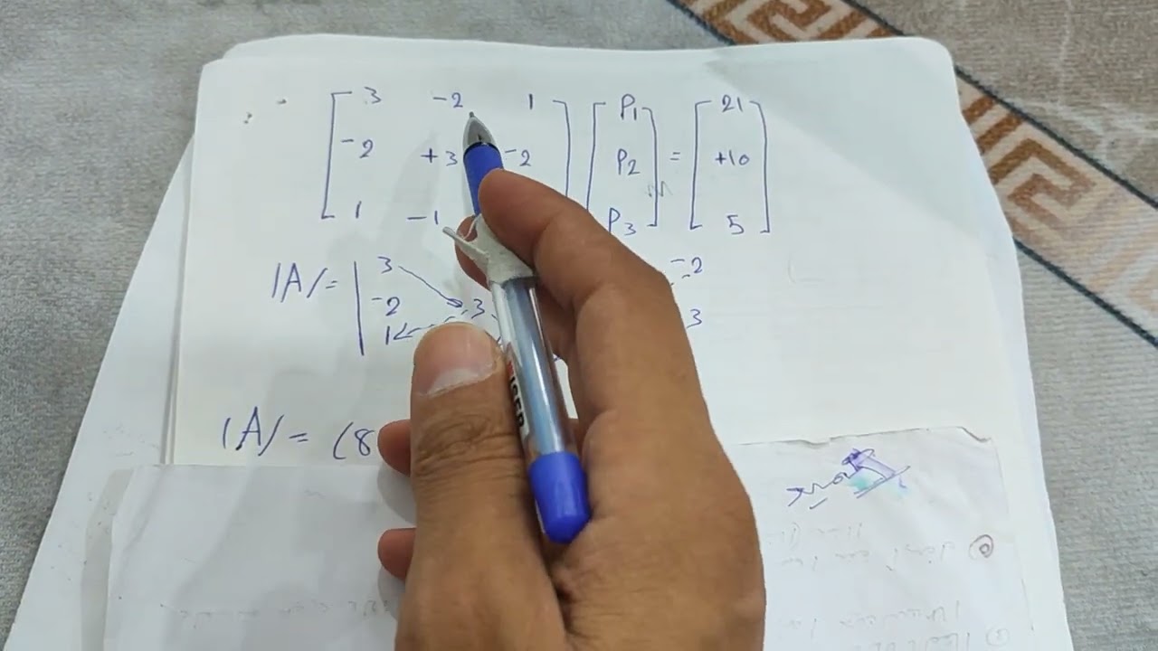 الاقتصاد الرياضي المرحلة3 كورس1/م.ايجاد الاسعار والكميات التوازنية بطريقة معكوس المصفوفة 
