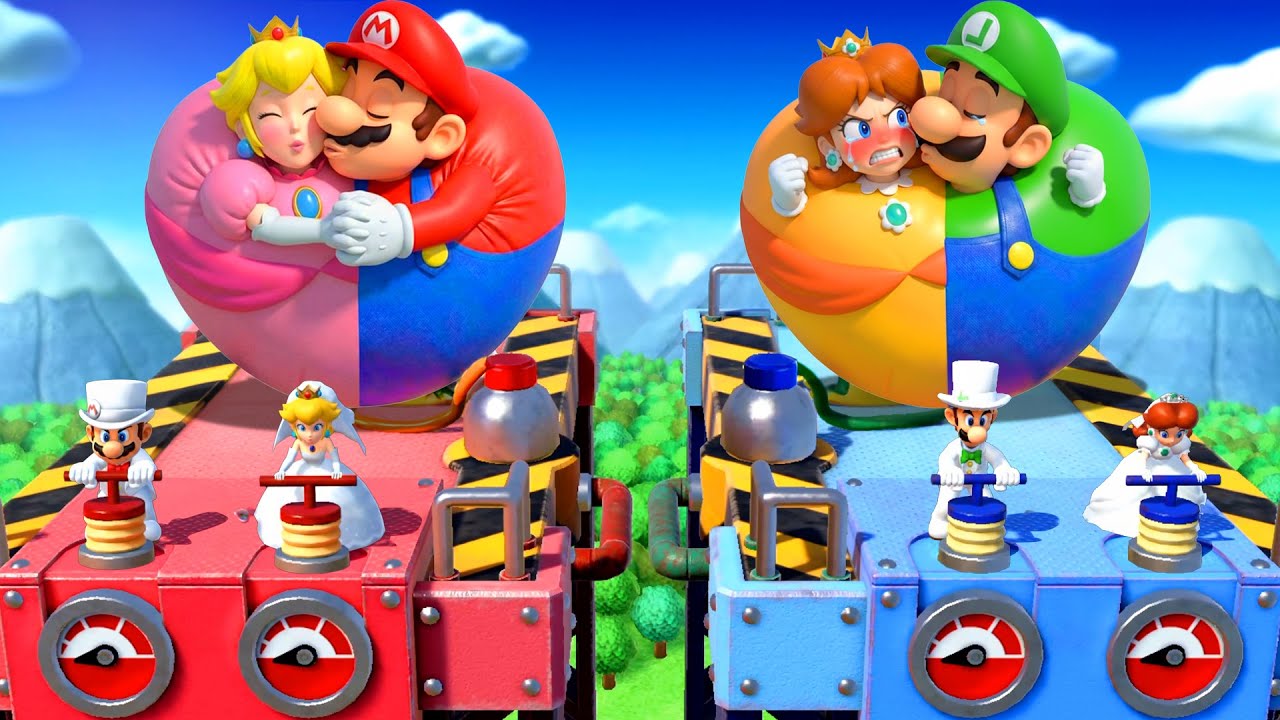 Mario Party Series Couples Battle Showdown - Peach & Mario Couple vs Daisy & Luigi Couple