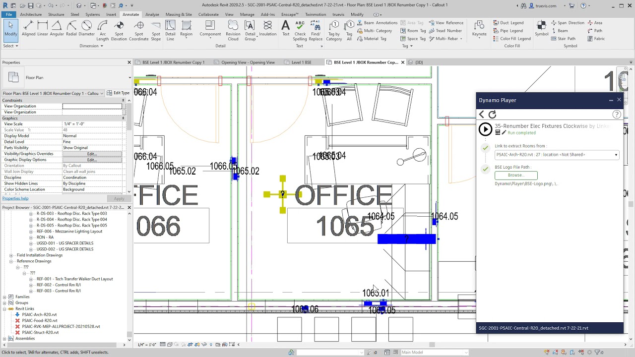 35-Renumber Elec Fixtures Clockwise by Linked Room Number - take 1