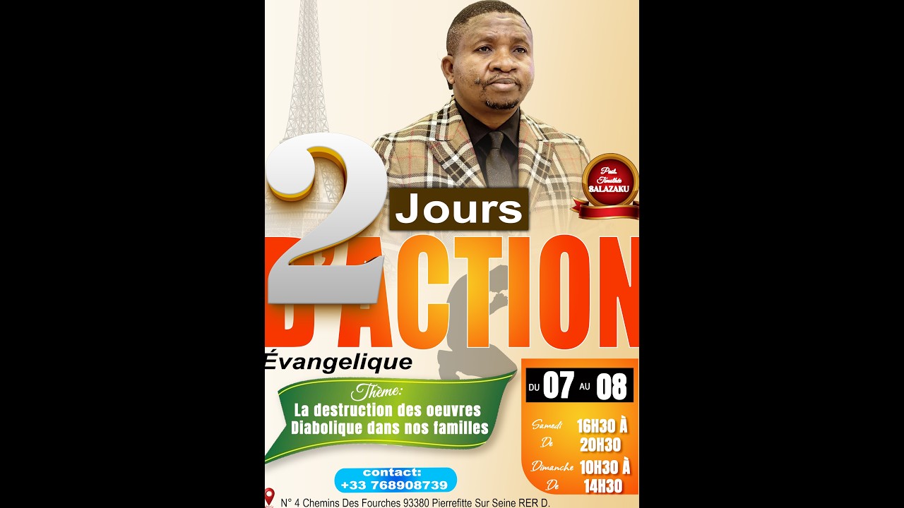 1er JOUR D'ACTION EVANGEL 07/03/2026 THÈME: LA DESTRUCTION  DES ŒUVRES DIABOLIQUES DANS NOS FAMILLES