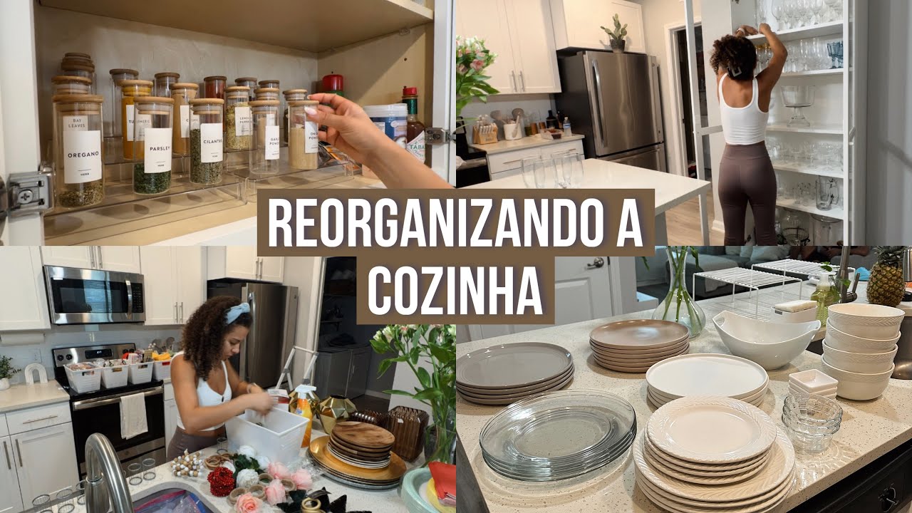 Reorganização dos armários da cozinha, ideas de organização