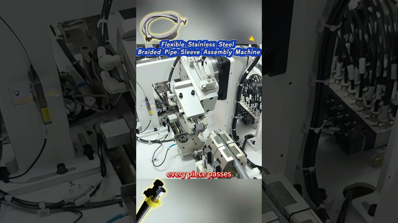 Flexible Stainless Steel Braided Pipe Sleeve Assembly| Flexible Hose Assembly Machine  #machine