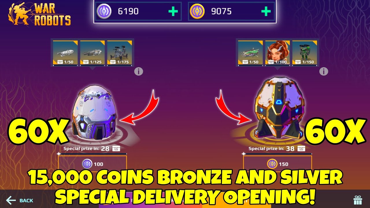 BIG 15,000+ Coins BRONZE SILVER Special Delivery OPENING In War Robots! Earth Reclamation Day Event!