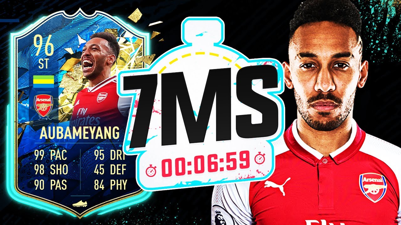 THE BEST TOTS STRIKER!! 96 AUBAMEYANG 7 MINUTE SQUAD BUILDER - FIFA 20 ULTIMATE TEAM