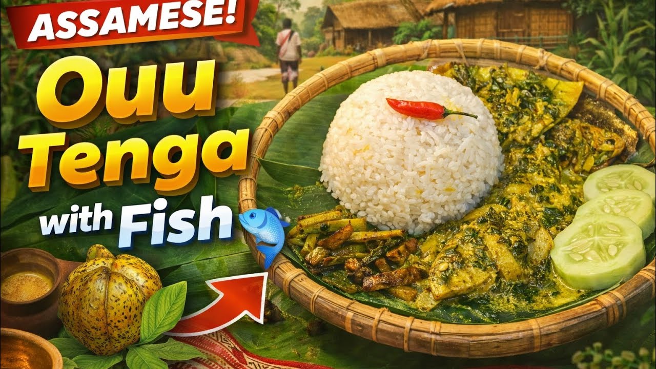 Authentic Assamese Ouu Tenga with Fish 🐟 | Gaon Style Traditional Recipe 🍲