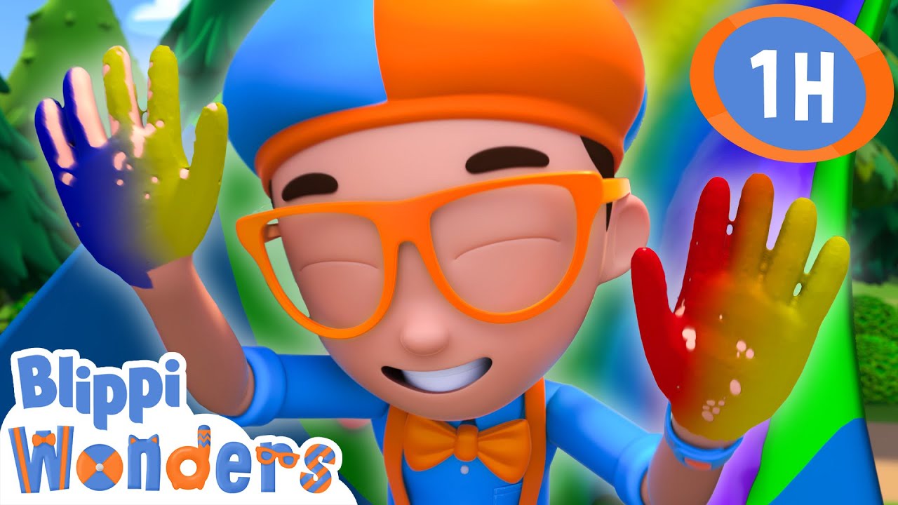Blippi Learns To Paint a Rainbow🌈 Blippi Wonders | Learning | Cartoons For Kids | After School Club