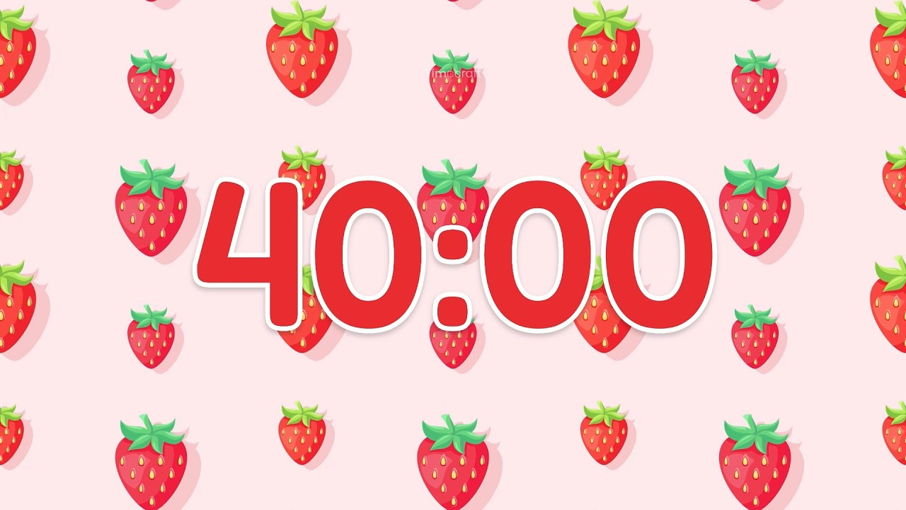 40 Minute Study Timer with Relaxing Music 🍓 Cute Strawberry Aesthetic Focus Session | Timecraft