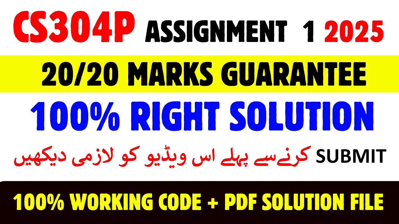 CS304P Assignment 1 Solution Spring 2025 | CS304P Assignment 1 Solution 2025 | CS304P Assignment 1