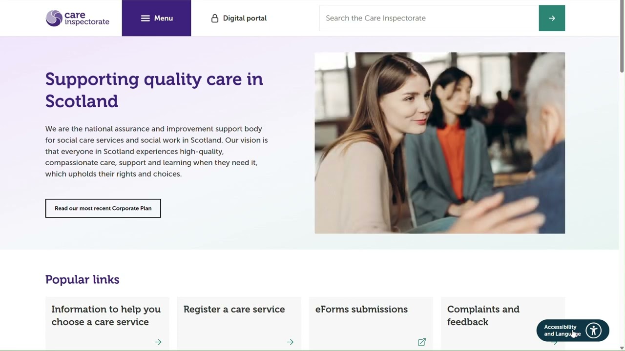 Добро пожаловать на новый сайт Care Inspectorate