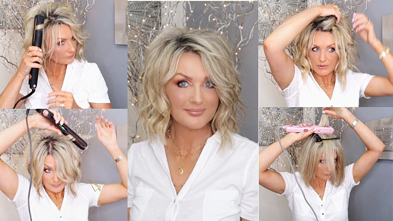 Curling Short Fine Hair With Straightening Iron/ How to Add Volume