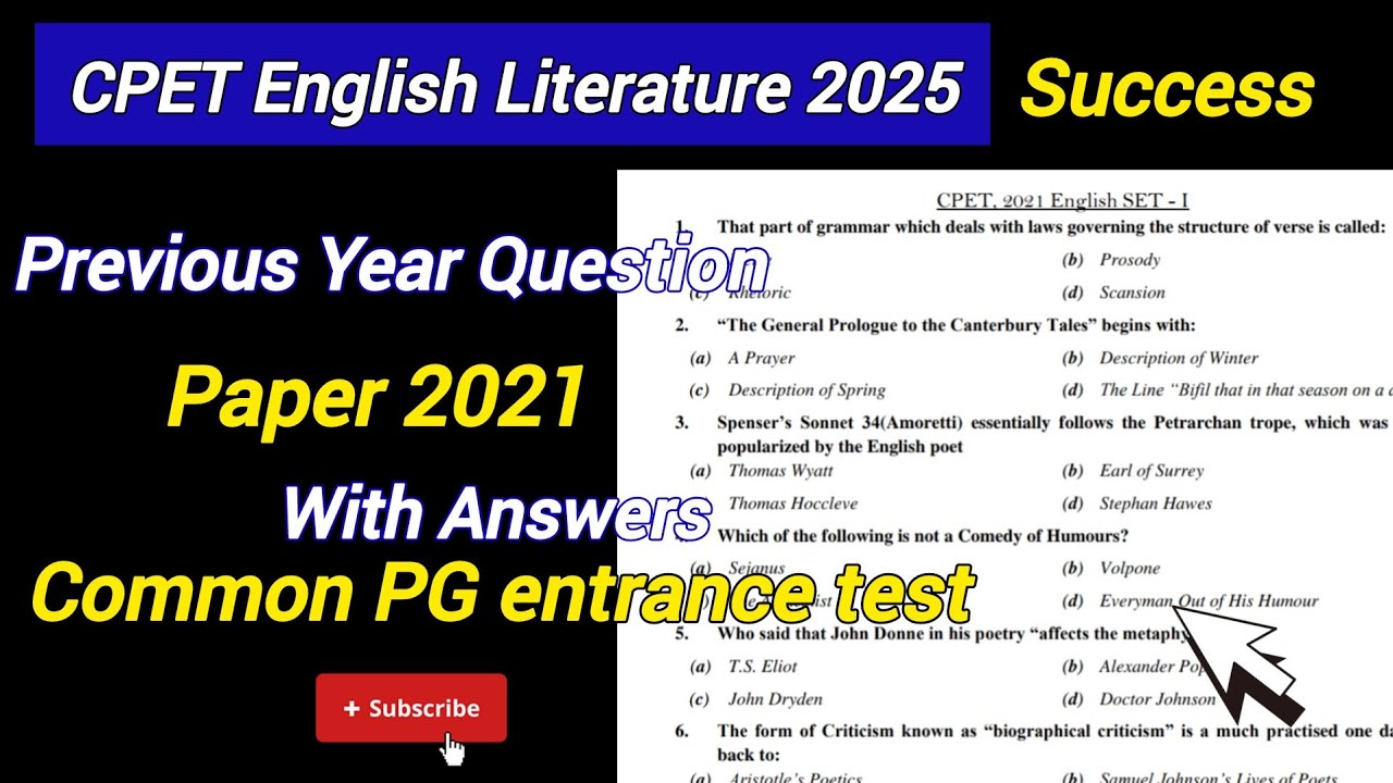 Common PG entrance test of English- previous year question of 2021- 100% success- #cpet #english