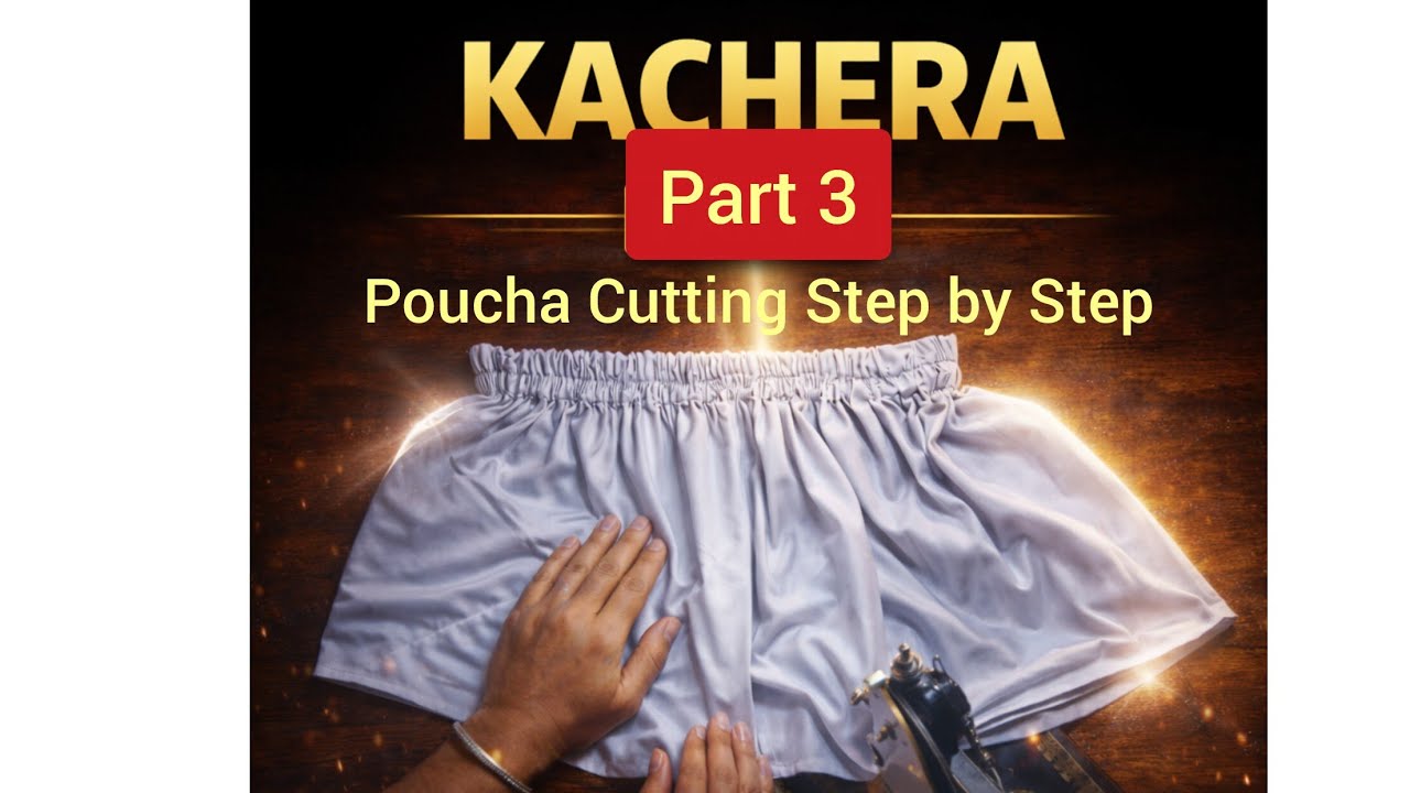 ਕਛਹਿਰਾ Part 3 – Poucha Cutting Step by Step #ਕਛਹਿਰਾ#ਪੌਚਾਕਟਿੰਗ #ਕਛਹਿਰਾਸਿਲਾਈ #PunjabiStitching #Sewing