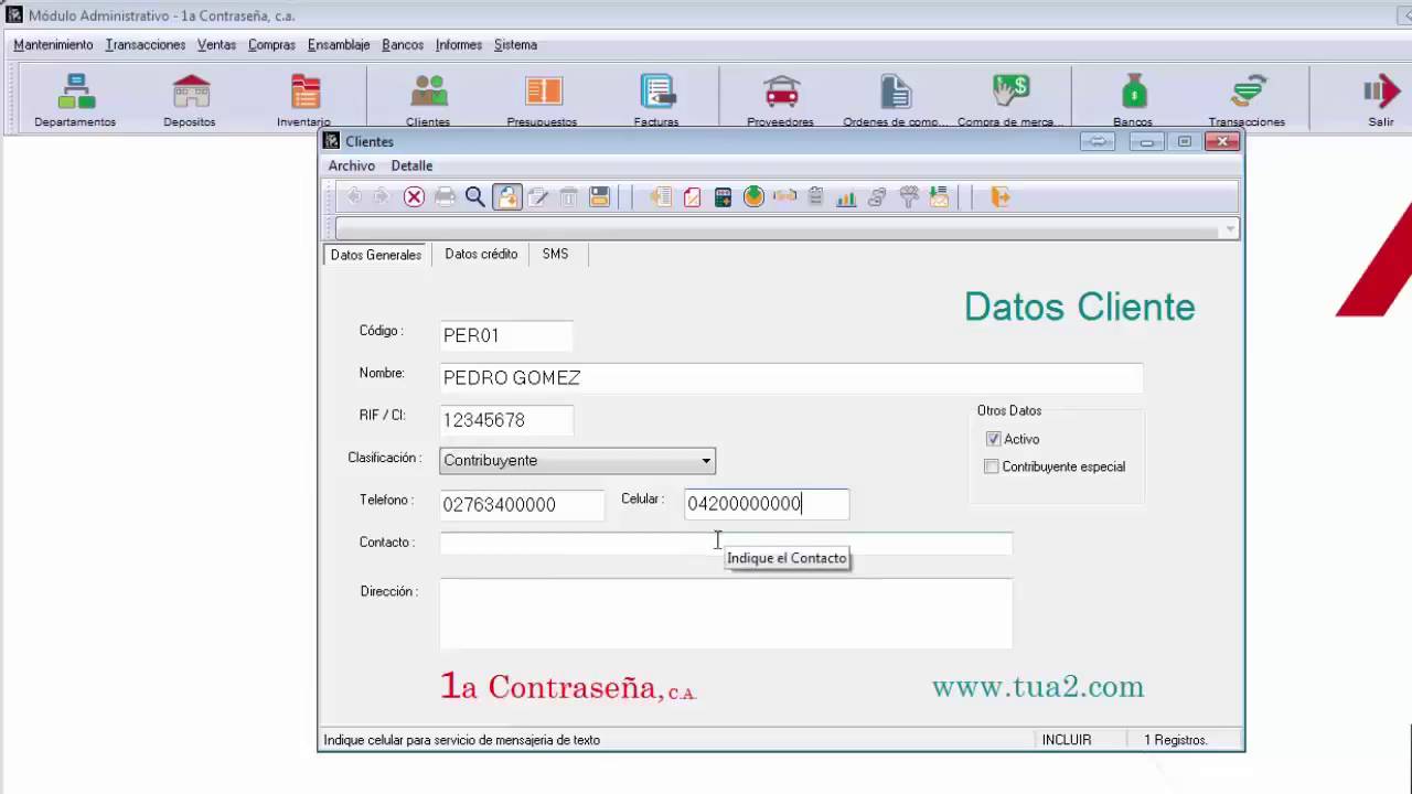 Como crear Cliente en el sistema a2