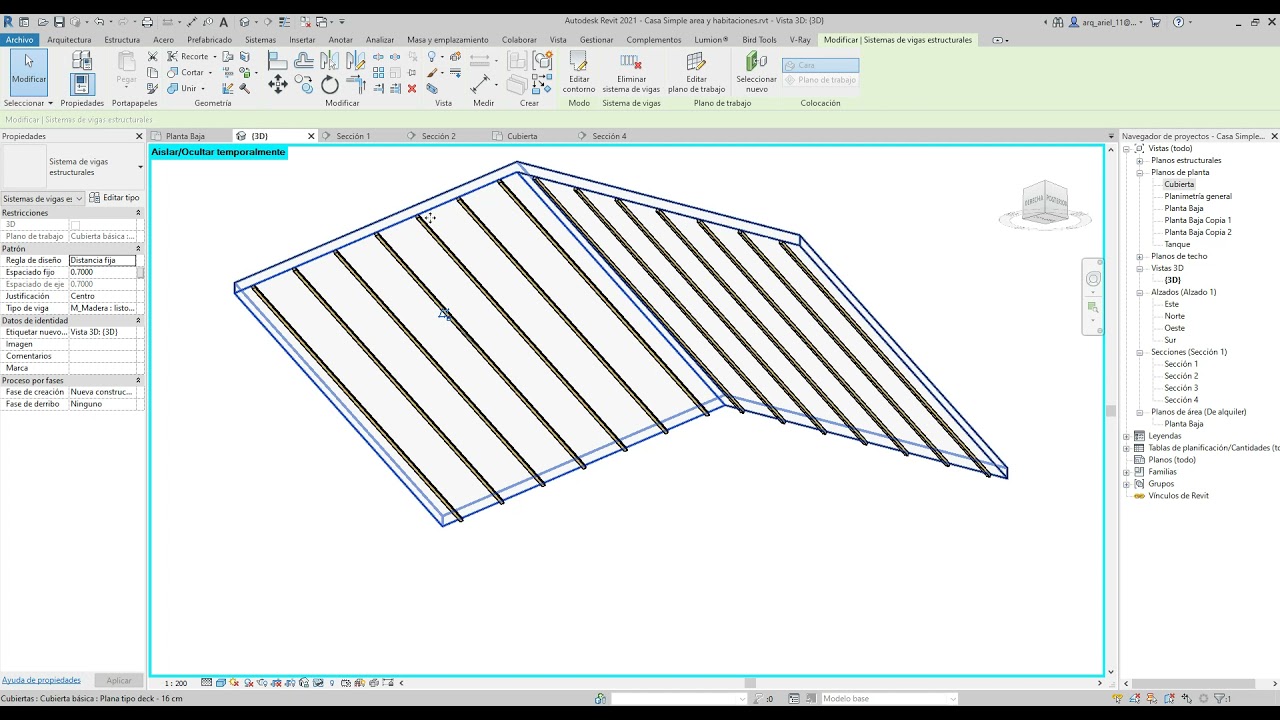 Revit Estructura de Cubierta