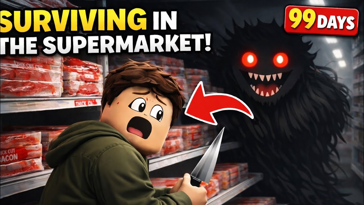 I Survived 99 Days in a Haunted Supermarket… (Roblox)