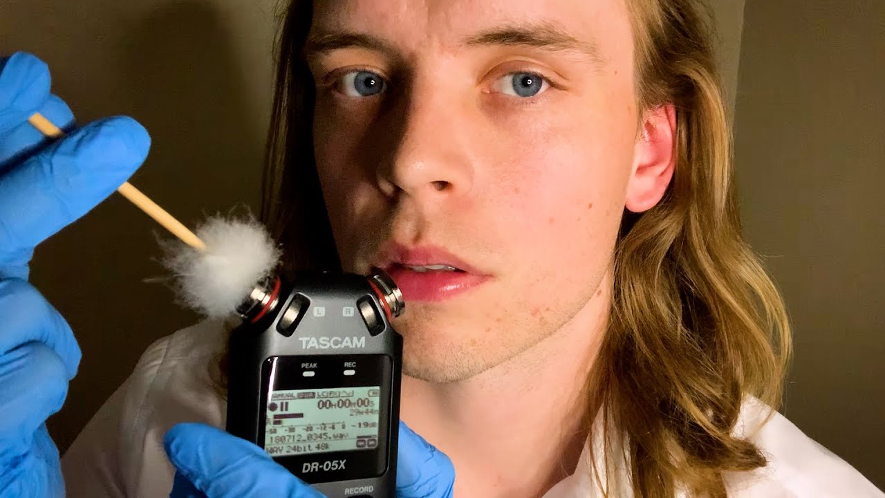 ASMR DEEP EAR CLEANING EXAM 👂 CLOSE WHISPERING (ear to ear, sensitive mic, doctor roleplay, tascam)