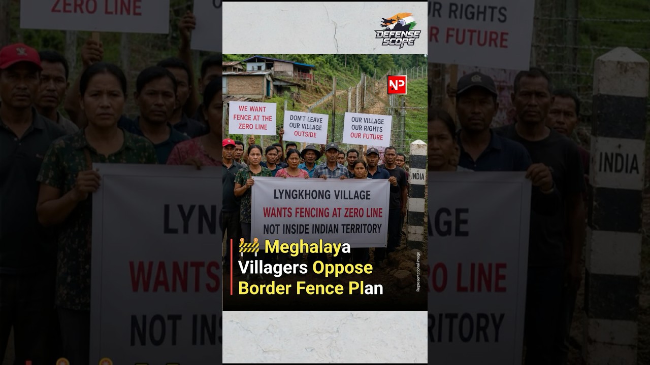 Meghalaya village protests India-Bangladesh border fence #meghalaya #Lyngkhong #protest