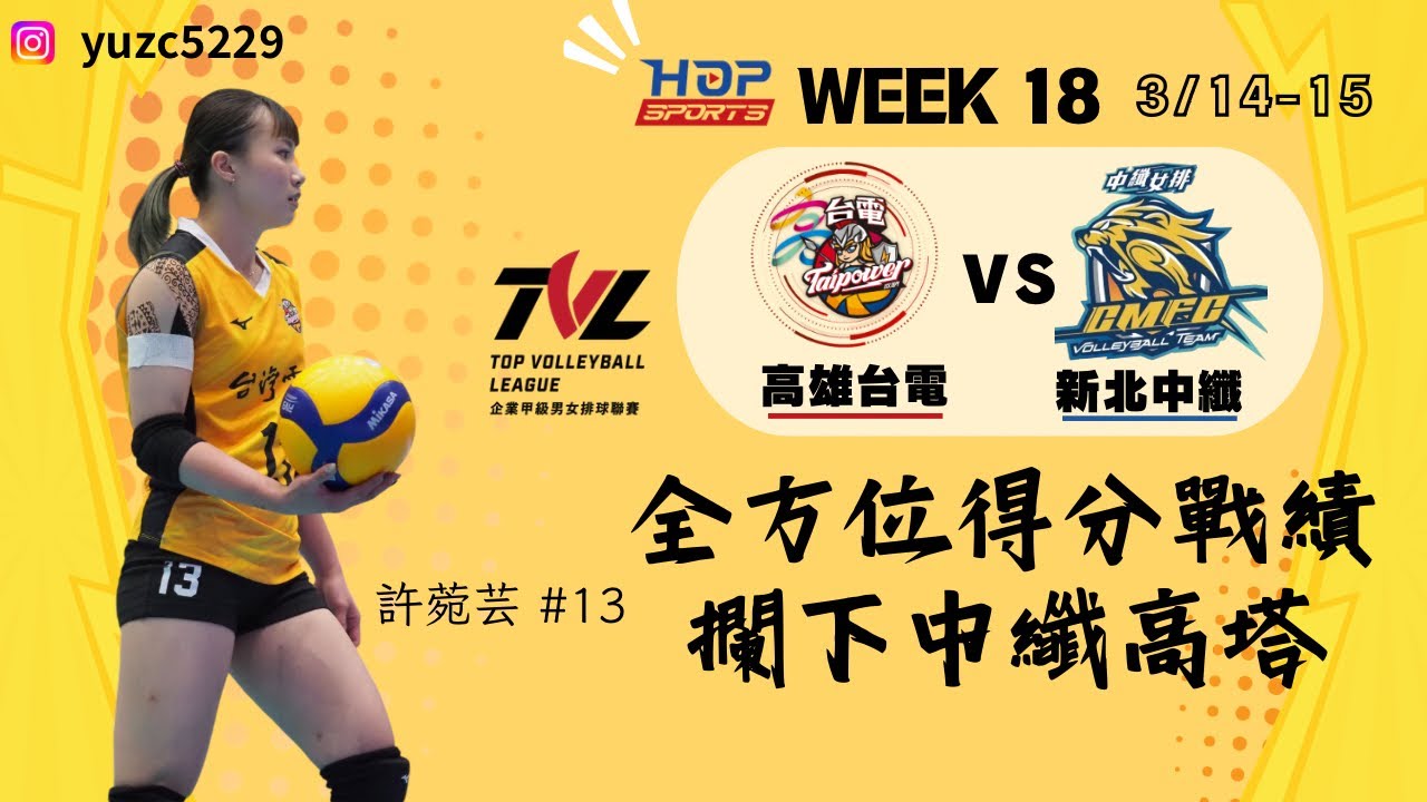 【WEEK 18】許菀芸兩場攻下31分，攔網發球建功！例行賽最後一週，1勝1敗備戰挑戰賽！｜2025/3/14-15｜企排21🏐
