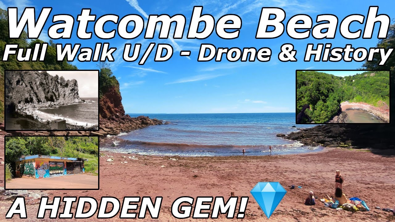 Watcombes 'Secret' Beach, Torbay - Full Walk Down & Up inc Drone Flight & Beach History - 20/06/24