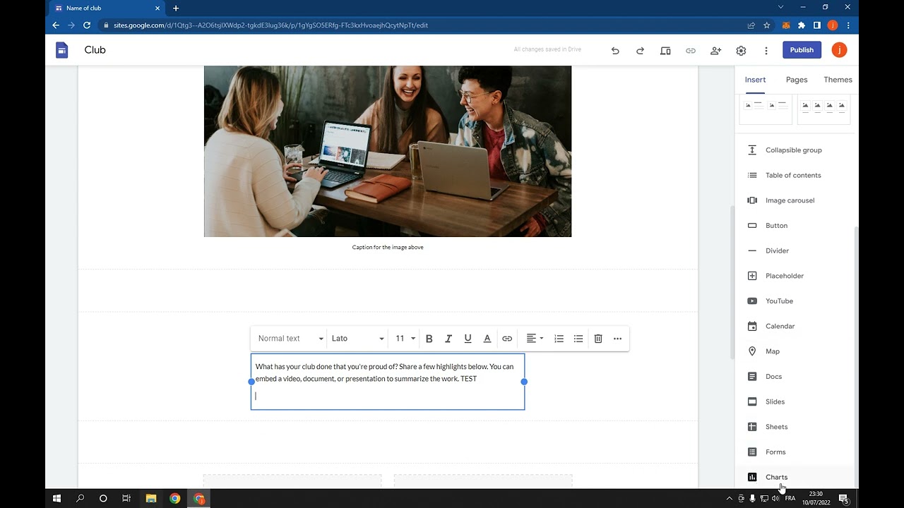 How To Add Charts in a Page on Google Sites