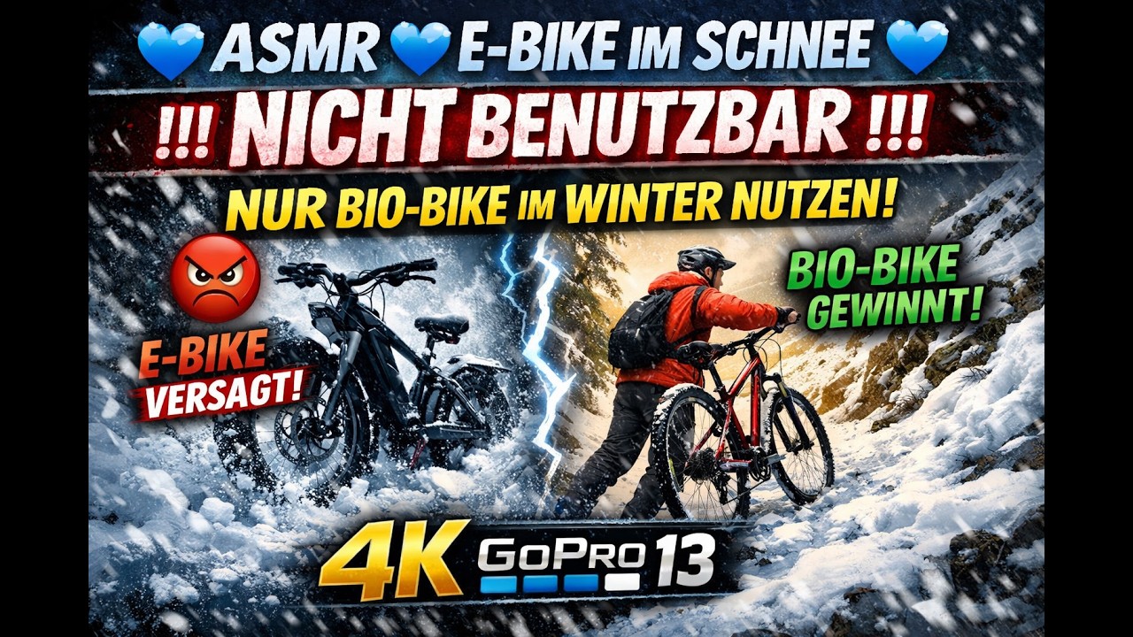 💙 ASMR 💙 E-Bike im Schnee 💙 !!! NICHT BENUTZBAR !!! NUR BIO-BIKE IM WINTER NUTZEN 💙  4k GOPRO 13